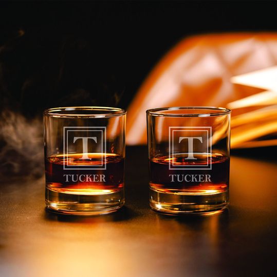 Discover SALE! Custom ENGRAVED Whiskey Glasses, Whiskey Glasses Personalized