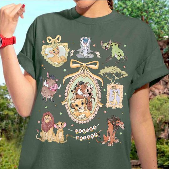 Discover Watercolor Coquette bows Disneyyy The lion kingg Characters Shirt