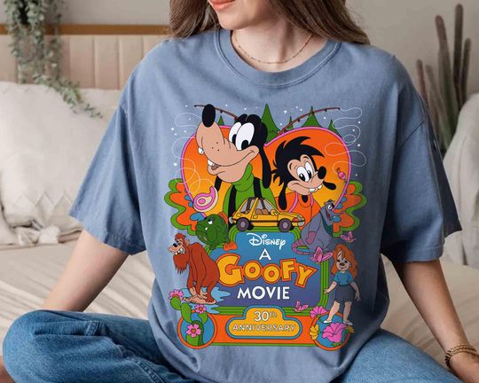 Discover Retro 90s Disneyyy A goofyy Movie 30th Anniversary Shirt, Max Goof & Roxanne Shirt