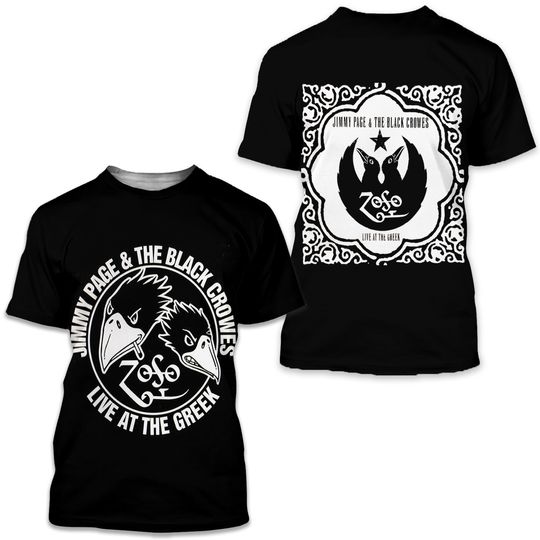 Discover Jimmy Page And The Black Crowes Live At The Greek Album Cover AOP 3D T-shirt