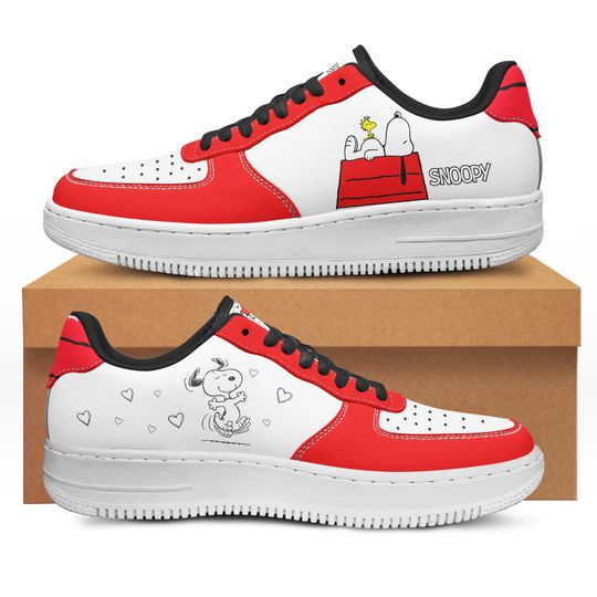 Discover Custom Snoopy Low Top Leather Sneakers Comic Book Collectible Sneaker