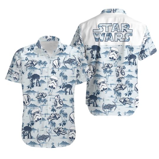 Discover StarWars Droid And Stormtrooper Beach Summer Aloha 3D Hawaii Shirt