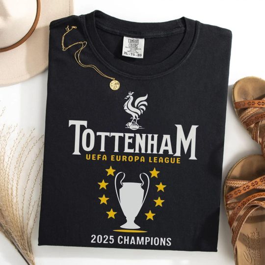 Discover Tottenham 2025 Europa League Champions Shirt, Spurs Soccer Fan Tee