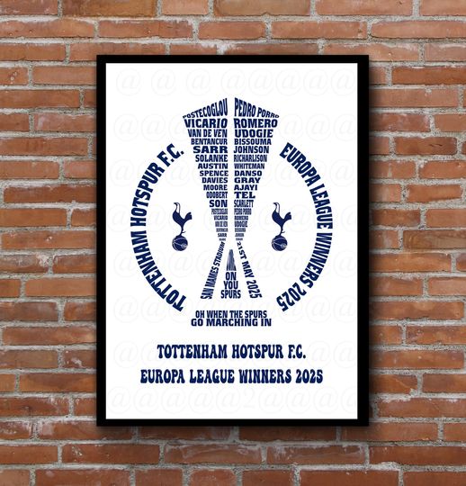 Discover Europa League Winners 2025 Tottenham Hotspur F.C Poster