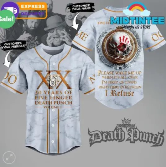 Discover Five Finger Death Punch 20th Anniversary Best Of Baseball Jersey