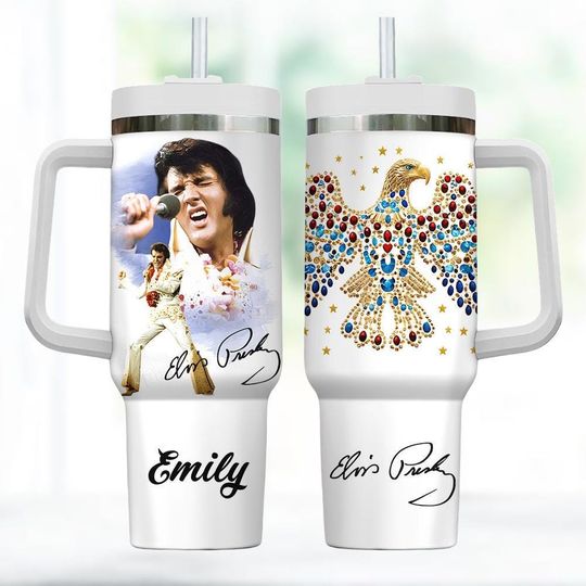 Discover Retro Elvis Tumbler 40 Oz, Custom Elvis Presley Tumbler, Tcb Coffee Tumbler, Rock N Roll Tumbler
