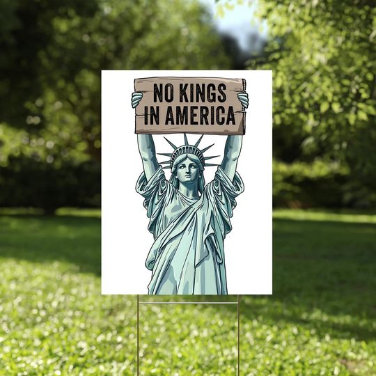 Discover No Kings In America Yard Sign, No Kings Day Yard Sign, No Fascist Sign