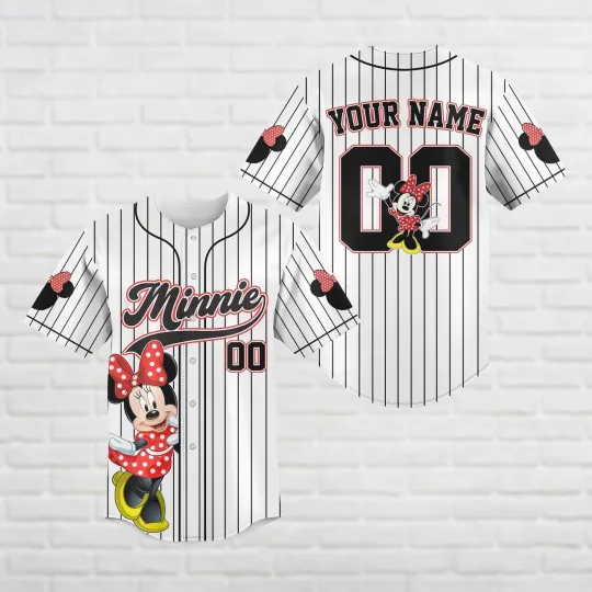 Discover Personalized Disneyyy Minniee Baseball Jersey Minniee Mouse Jersey Shirt Disneyyland