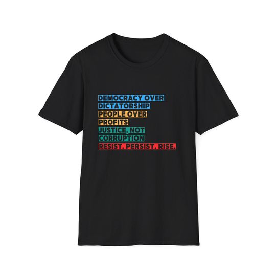 Discover Democracy Over Dictatorship T-Shirt, Activism Tee, Protest shirt