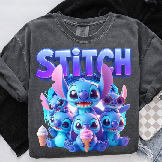 Discover Blue Monster Cartoon, Stitchh Lilo, Lilo And Stitchh Cartoon Family Graphic Shirt