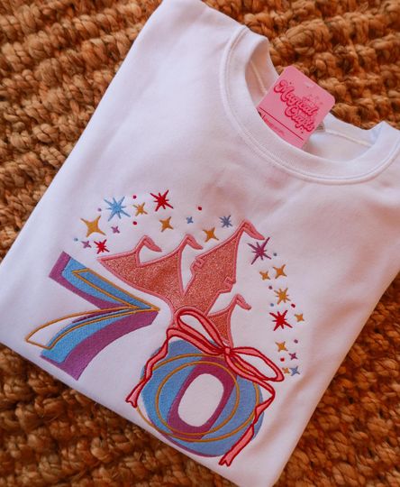 Discover Disneyyland 70th Anniversary Glitter Embroidered Sweatshirt