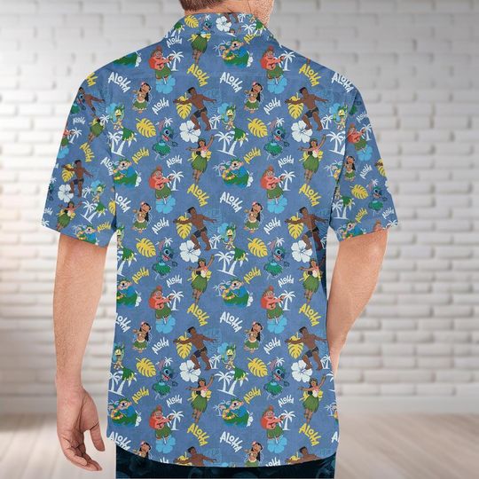 Discover Stitchh Ohana Means Family Button Shirt, Disneyyy Family Vacation Shirt