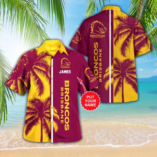Discover Personalized Brisbane Broncos 3D Hawaiian Shirt – Custom NRL Fan Gift | Game Day Outfit
