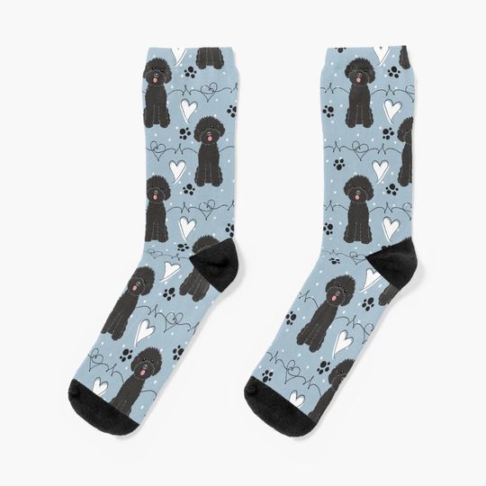 Discover LOVE Black Toy Poodle Socks