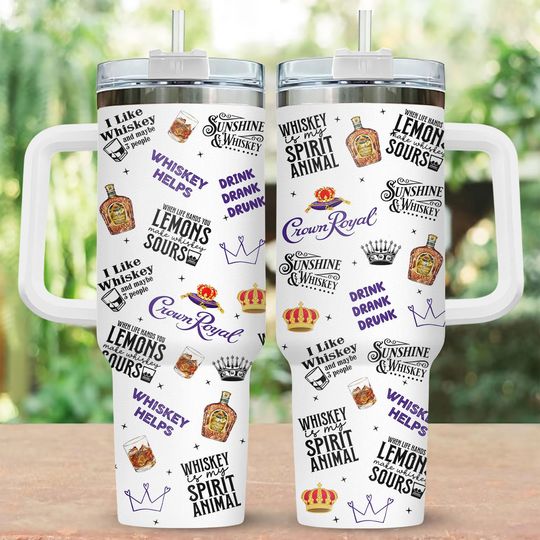 Discover Crown Royal Lover 40oz Tumbler, Drinking Whisky Stainless Tumbler, Whisky Coffee Tumbler