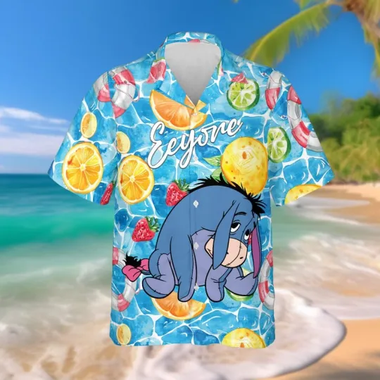 Discover Summer Disneyyy Eeyoree Button Up Hawaiian Shirt