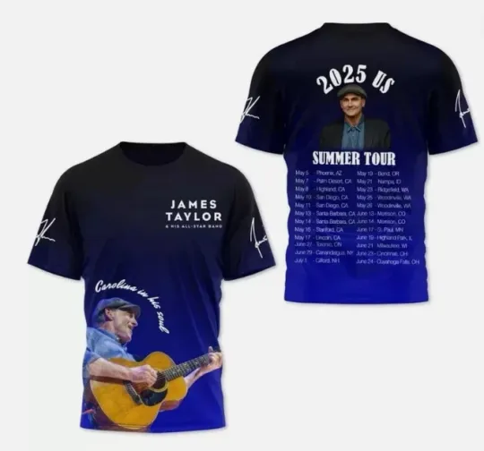 Discover James Taylor 2025 US Summer Signature 3D T-Shirt