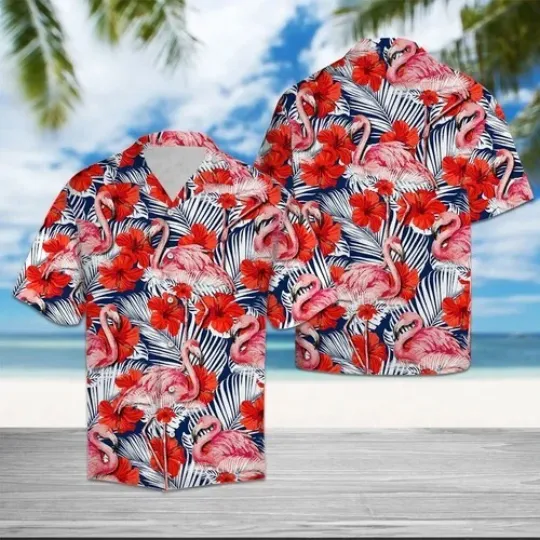 Discover Flamingo Hibiscus Flower 3D Hawaiian Shirt – Holiday Gift Idea for Adults | Summer Gift