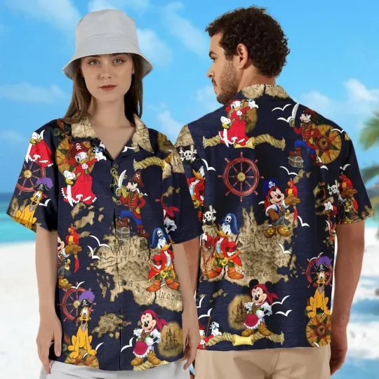 Discover Funny Mouse And Friends 3D Hawaiian Shirt – Holiday Gift Idea for Adults | Summer Gift