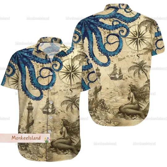 Discover Princess Mermaid 3D Hawaiian Shirt – Holiday Gift Idea for Men | Summer Gift