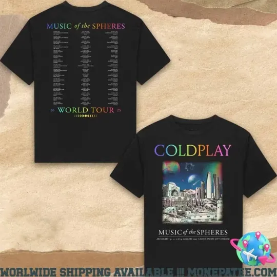 Discover Coldplay 2025 Music Of The Spheres World Tour T-shirt