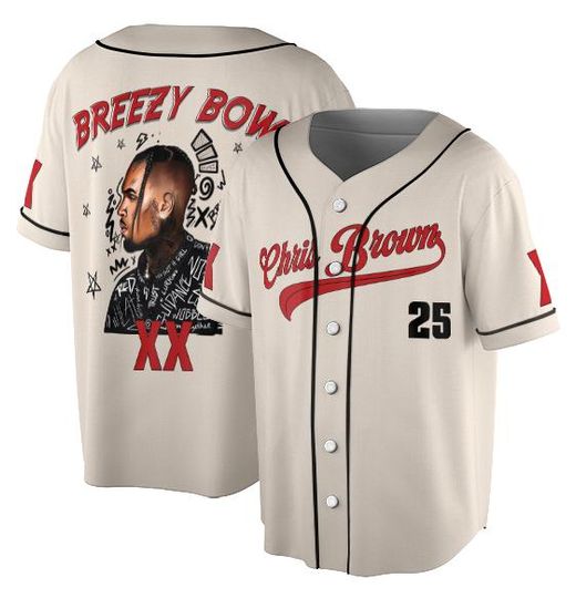 Discover Breezy Bowl XX Tour 2025 Concert Baseball Jersey, Chris Brown Shirt