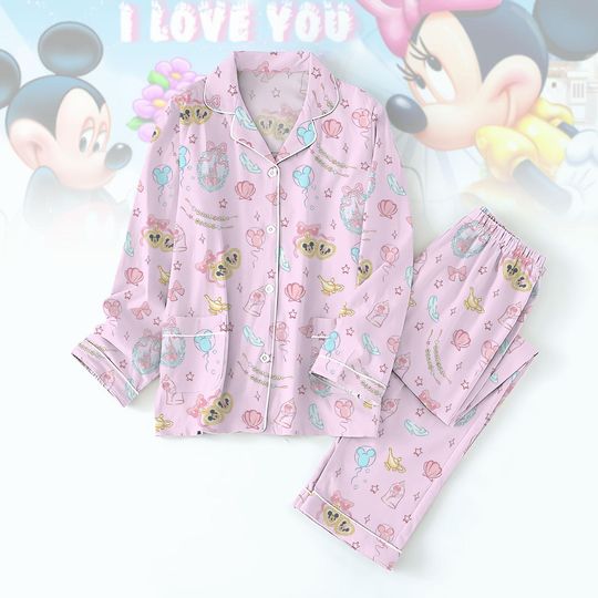 Discover Mickeyy Minniee Mouse Pajamas Set, Coquette Bow Disneyyy Castle