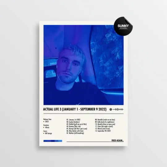 Discover Fred Again .. - Actual Life 3 (January 1 - Sep 9 2022) | Album Cover Poster