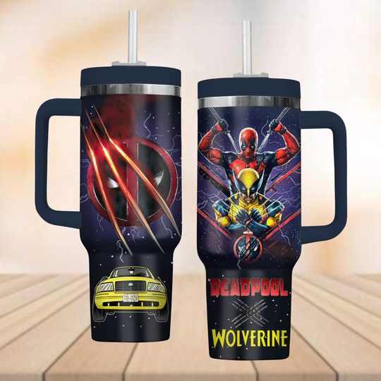Discover Deadpooll And Wolverine Tumbler 40oz, Superhero Besties Insulated Tumbler