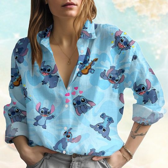 Discover Stitchh Linen-Look Shirt, Disneyyland Trip 2025 Shirt, Lilo And Stitchh