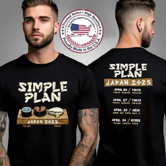 Discover Simple Plan Japan Tour 2025 Schedule Two Sided Unisex T-Shirt Full Size S-3XL