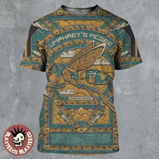 Discover Umphrey’s McGee 2025 Tour Dates The Bee Art Cruising Altitude T-Shirt 3D