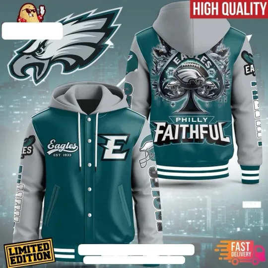 Discover Philadelphia TeamPhilly Faithful Hooded Baseball Jacket