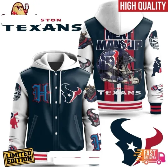 Discover Houston Team Next Man Up Hooded Baseball Jacket