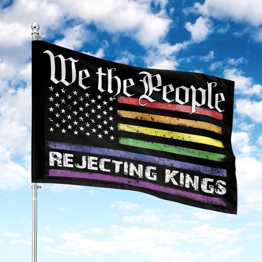 Discover We The People Rejecting Kings Flag, Protest Flag, Pro Democracy Flag, Anti Authoritarianism Flag, Anti MAGA Flag, Anti Trump Flag, No Kings
