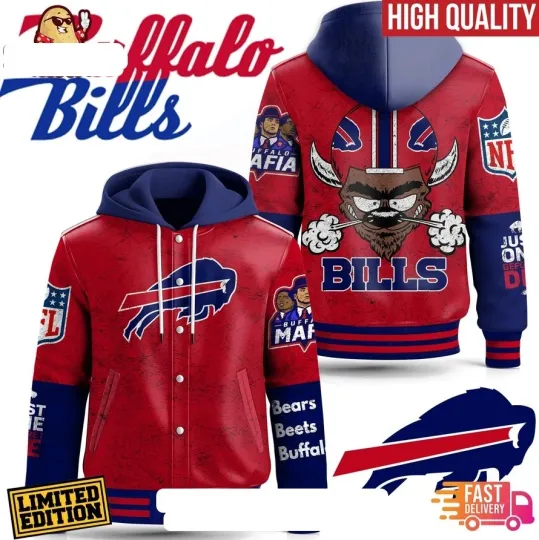 Discover Buffalo TeamMafia Hooded Baseball Jacket Sport Fan Shirt