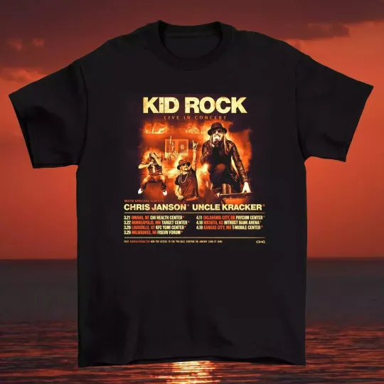 Discover Kid Rock Live In Concert Tour 2025 T Shirt
