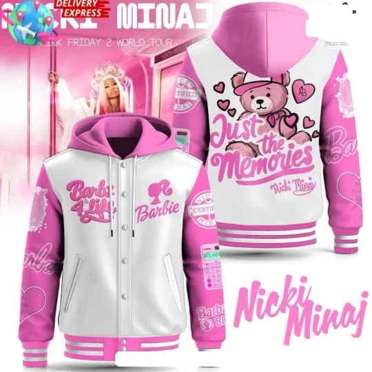 Discover Nicki Minajjj Barbie For Life Hooded Baseball Jacket