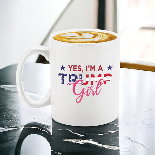 Discover Yes I'm a Trump Girl Coffee Mug, Trump Coffee Mugs, 2024 Election Ceramic Tea Cup, Trump Girl Drinking Cup