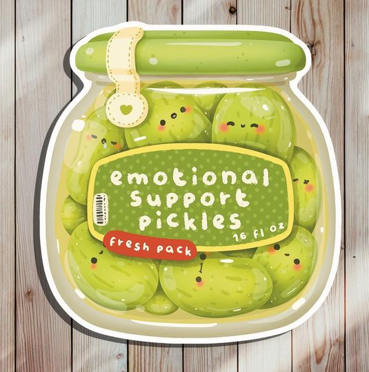 Discover 3 Emotional Support Pickles  Sticker