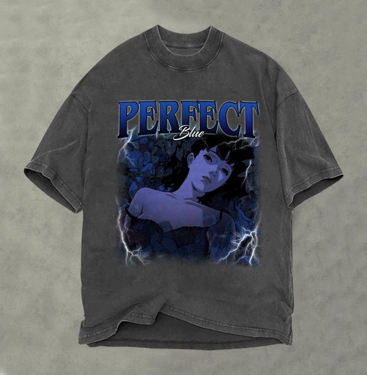 Discover Retro Perfect Blue Shirt Vintage 90s Bootleg Anime Tee Fan Gift Birthday Merch