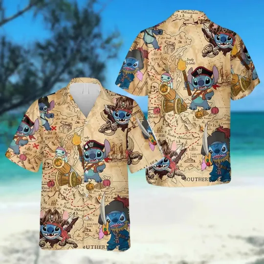 Discover Stitchh Cruise Hawaiian Shirt, Disneyyy Cruise Shirt, Pirates 2025