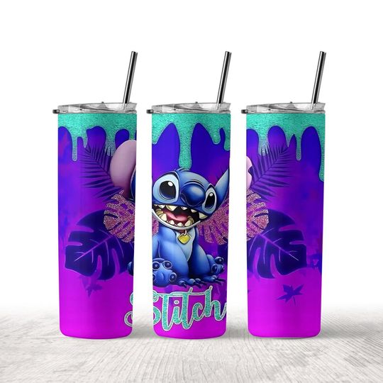 Discover Stitchh Movie Watercolor Tumbler Wrap, Ohana Family Means 20oz Skinny Tumbler