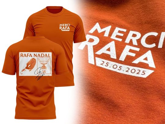 Discover Merci Rafa 25 05 2025 Shirt, Rafael Nadal Comfort Colors Tee, Merci Rafa, Gift for Sports Lovers, Tennis Club Shirt, Gift For Fan Tennis