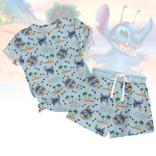 Discover Stitchh Tshirt And Shorts, Lilo And Stitchh Outfit, Disneyyy Vacation Set, Cartoon Matching Shirt and Shorts, Stitchh Fan Pajamas Women