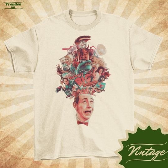 Discover Pee-Wee's Big Adventure - Vintage Style Natural Crewneck T-shirt