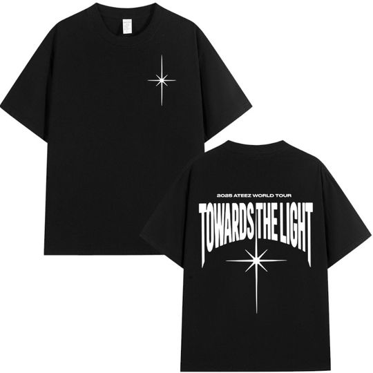 Discover 2025 Ateez World Tour Towards The Light T Shirt Korean Kpop Fashion T-shirt