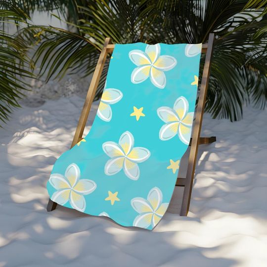 Discover Tropical Flower Beach Towel Cute Plumeria Towel for Women Summer Vacation Pool Towel