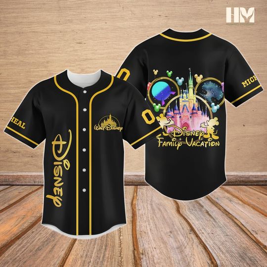 Discover Personalized Disneyyy Family Jersey, Disneyyland Trip Matching Shirt, Mickeyy And Friends Baseball Jersey, Custom Name Jersey