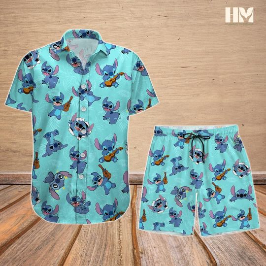 Discover Disneyyy Stitchh Button Shirt, Lilo And Stitchh Shirt And Shorts, Disneyyy Cartoon Shirt Men, Stitchh Summer Shirt For Him, Disneyyland Trip